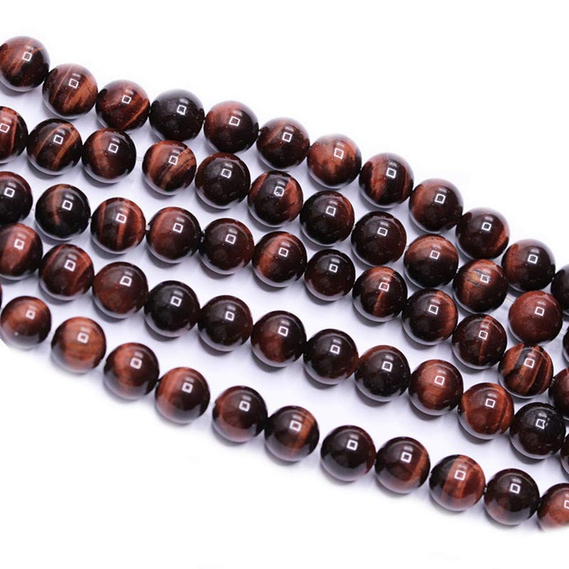 PLTbeads Natural Gemstone Loose Beads Smooth Round Approxi 15 inch DIY Bracelet Necklace for Jewelry Making (10mm, Red Tiger Eye) - Image 3